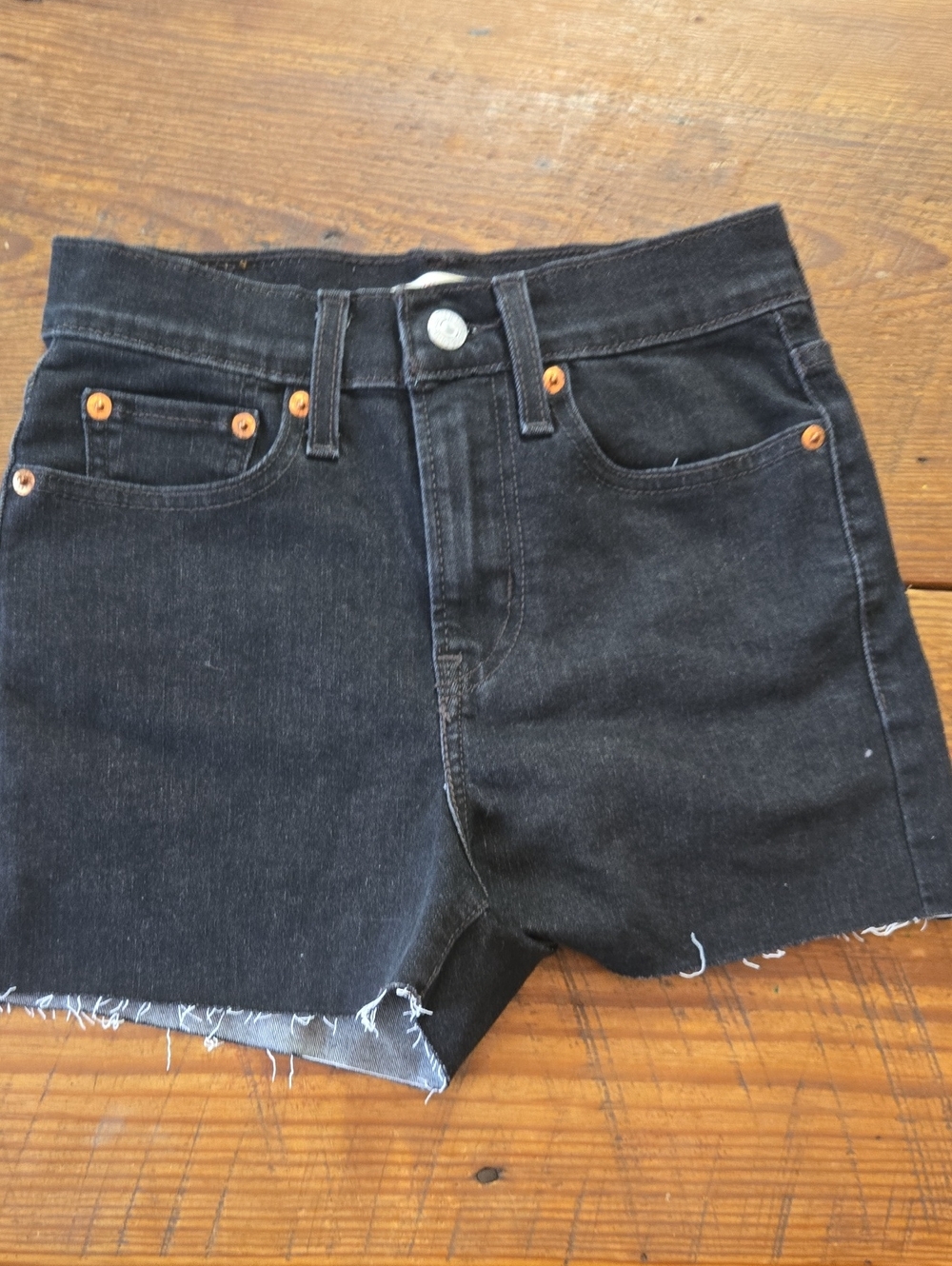 Levi's Black Denim Cutoff Jean Shorts
